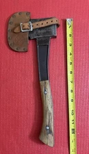 VINTAGE BRIDGEPORT BSA BOY SCOUTS CAMPING HATCHET AXE WITH SHEATH - MADE IN USA