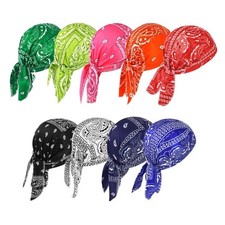 DOCILA 9 Pcs Do Rags Skull Cap Men Women Helmet Liner Head Bandana Motorcycle...