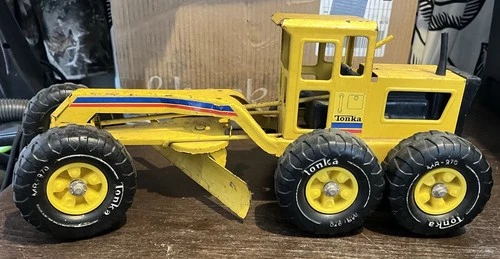 Tonka Pressed Steel Yellow Road Grader Construction Vehicle Vintage 1970’s