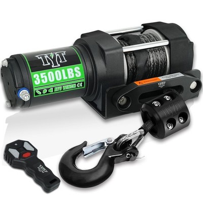 Electric Winch ATV UTV 3500 lbs Synthetic Rope Wireless/ Wired Remote Control