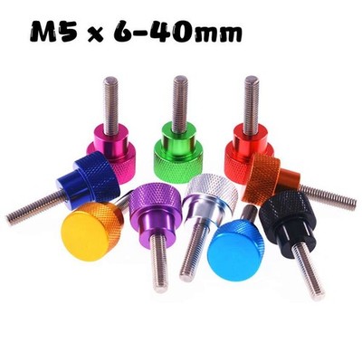 M5 x 6-40mm Rändelschraube hohe Form Alu + Edelstahl werkzeugfrei für PC-Gehäuse