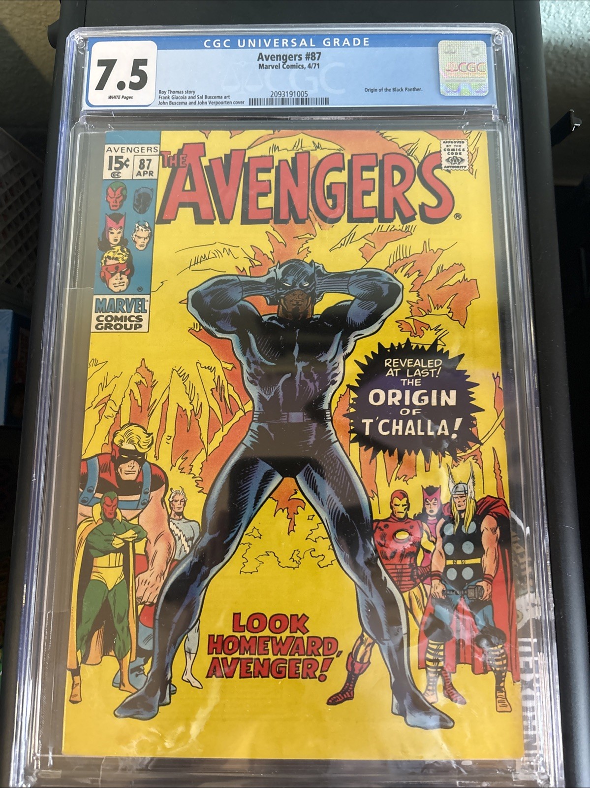 Avengers #87 (1971) CGC 7.5 ~ Origin of the Black Panther!