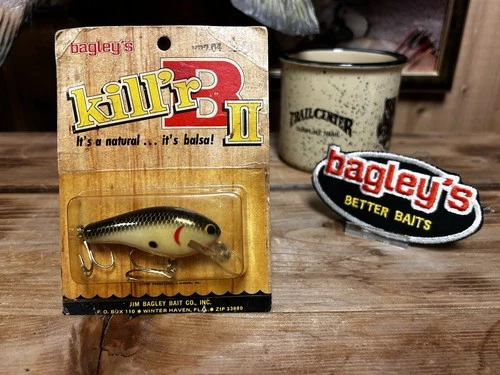 Vintage Bagley Diving KB2 04 Black on Shad Walleye Bass Fishing Lure