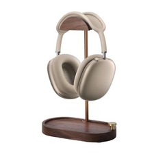 Headphone Stand Wood, Wooden Headphone Stand for Desk, Solid Walnut Headset H...