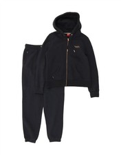 SUPERDRY Womens Hooded Full Tracksuit UK 14 Large Navy Blue DO39