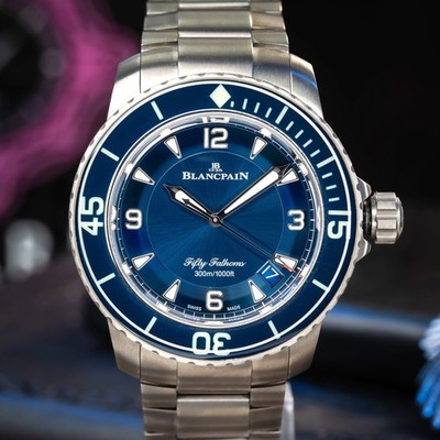 Blancpain Fifty Fathoms Automatique Titanium Blue 5015-12B40-98B - BOX & PAPERS