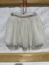 Cat Jack Girls 5T Ivory Gold Glitter Tulle Skirt Holiday Party