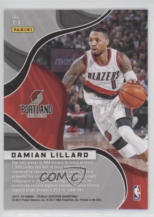 2017-18 Panini Totally Certified The Mighty Damian Lillard #11 - Image 2 of 2
