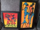 TWO Original AFRICAN ART  PAINTINGS...NOT A PRINT...FRAMED — photo 1