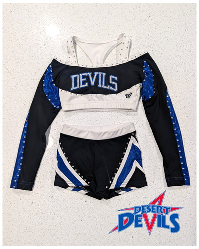RARE Varsity ALLSTAR Cheer Uniform Cheerleading All Star Elite Small Des DEVILS