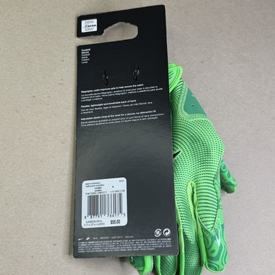 Nike Vapor Jet 8.0 Football Gloves Rage Green NWT M Adult Size