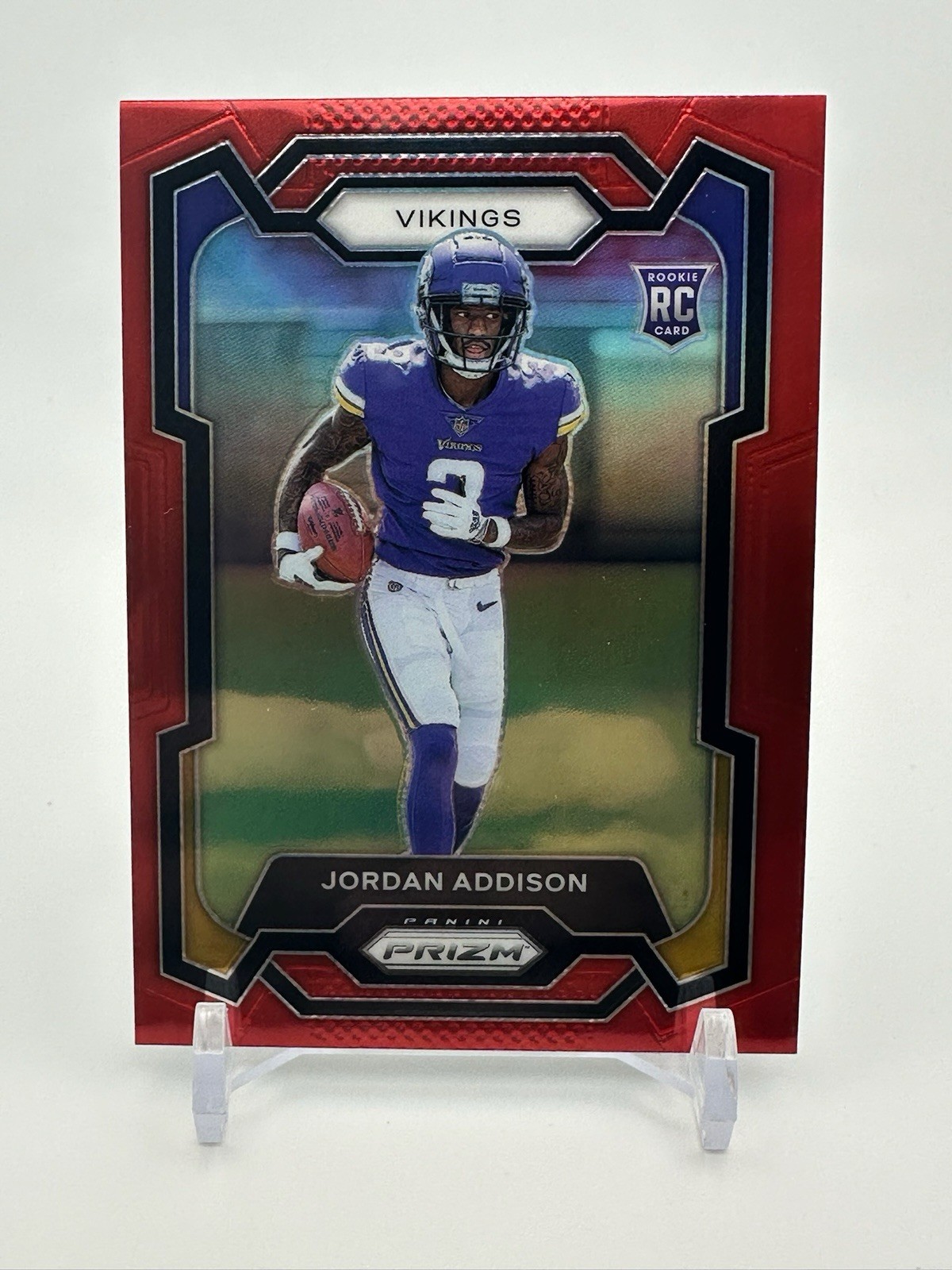 2023 PANINI PRIZM JORDAN ADDISON #368 RED SP MINNISOTA VIKINGS