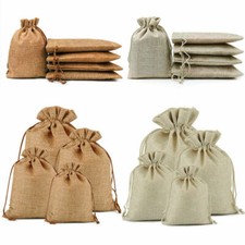 50Pcs Linen Burlap Bags Multi-Color Jute Gift Bags Favor Jewelry Pouches Wedding