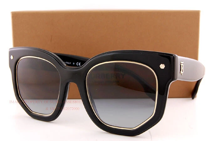 Brand Burberry Sunglasses BE 4307 3001/8G Black/Gray Gradient For Women | eBay