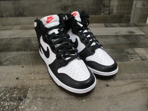 Nike Dunk High Panda Sneakers Womens Size 9.5 White Black Lace Up Shoes