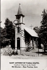 Real Photo Saint Anthony Padua Chapel Small Church Festina Iowa IA RP RPPC K139