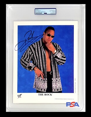 WWE THE ROCK P-585 SIGNED 8X10 ORIGINAL PROMO PHOTO ENCAPSULATED
