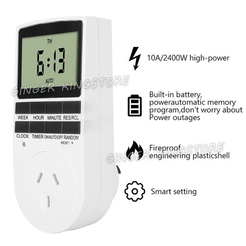240V Timer Digital Programmable Electric AU Plug Power Socket LCD Timer Switch - Picture 2 of 10