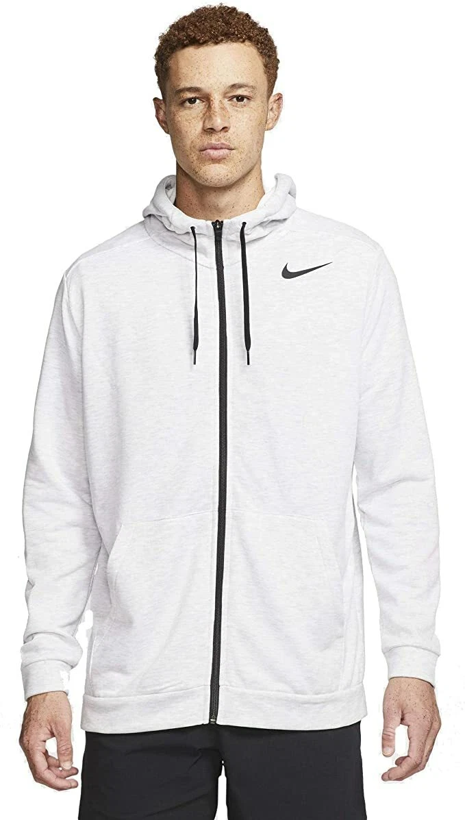 Men's Nike Dri-Fit Training Full Zip Hoodie White Black Jacket NEW W/ Tags  | eBay