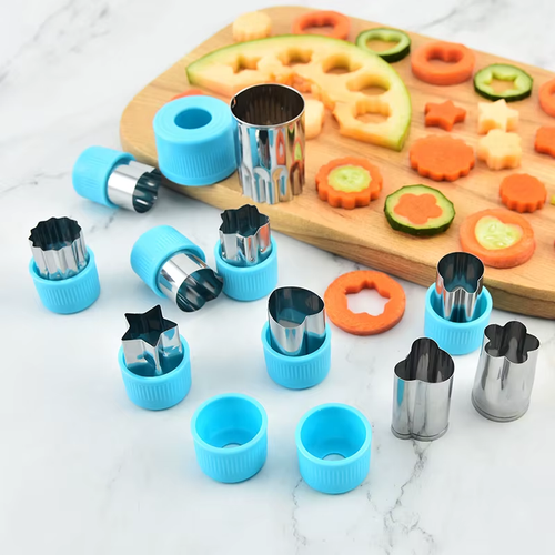 Star Heart Shape Vegetables Cutter Plastic Handle 3Pcs Portable Cook Tools Stain - Picture 5 of 12