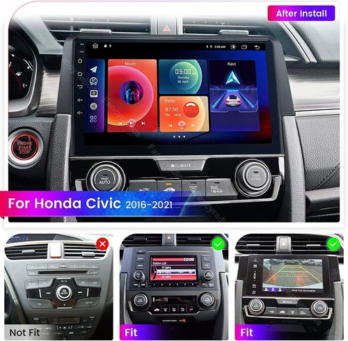 Apple Carplay For 2016-2020 Honda Civic Car Stereo Android 12.0 Radio GPS WIFI - Picture 2 of 15