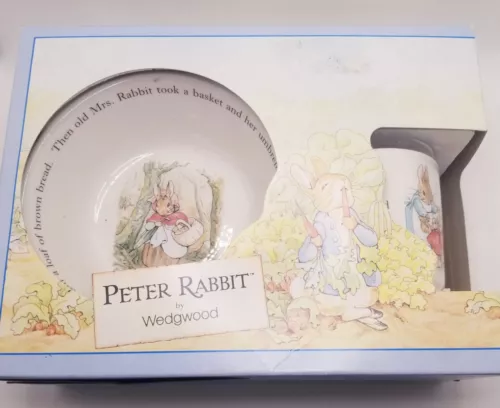 Peter Rabbit by Wedgwood (1991) Child's Mug Plate Bowl Set