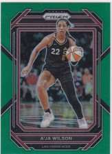 2023 Panini Prizm WNBA A'Ja Wilson #25 GREEN PRIZM  Las Vegas Aces Finals MVP