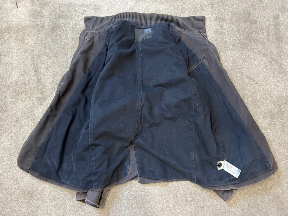 FIRETRAP Hombres Chaqueta Algodón Gris Pizarra Cremallera Popper Abrigo Envejecido Talla XL Foto 3 de 4