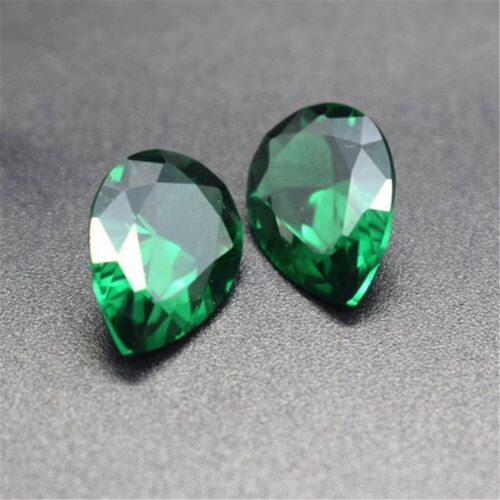 Emerald Pear Shaped Faceted Gemstone Teardrop Cut Emerald Gem Rich Green Emerald - Picture 15 of 44