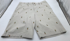 Old Navy Mens Ultimate Slim Built in Flex Pineapple Print /Beige Shorts Sz 36