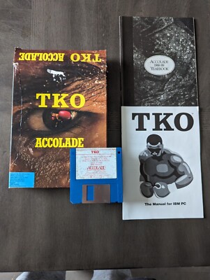 IBM PC Tandy 3.5'' TKO Accolade Computer Game Tandy 1000. Classic Boxing game!