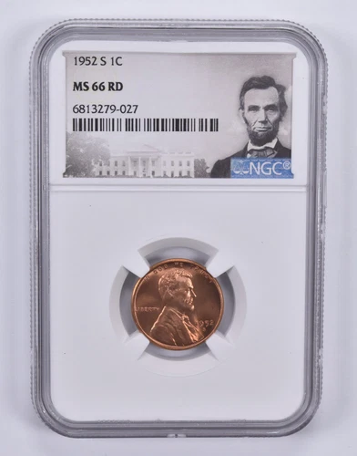 1952-S Lincoln Wheat Cent 1c MS66 RD NGC Special Label