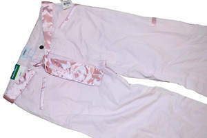 j1 2006 NWT Size 14 OLD NAVY Floral Pink Cargo Pants w/Satin belt Adjustable