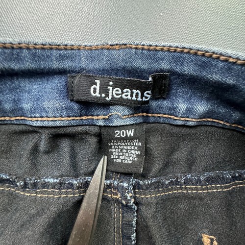 D. jeans Denim Shorts Womens 20W Bermuda Dark Wash Stretch - Picture 8 of 10