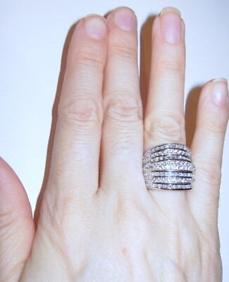 ALISON YOUNG EPIPHANY DIAMONIQUE CHUNKY RING STERLING SILVER SIZE K USA 5.5  QVC
