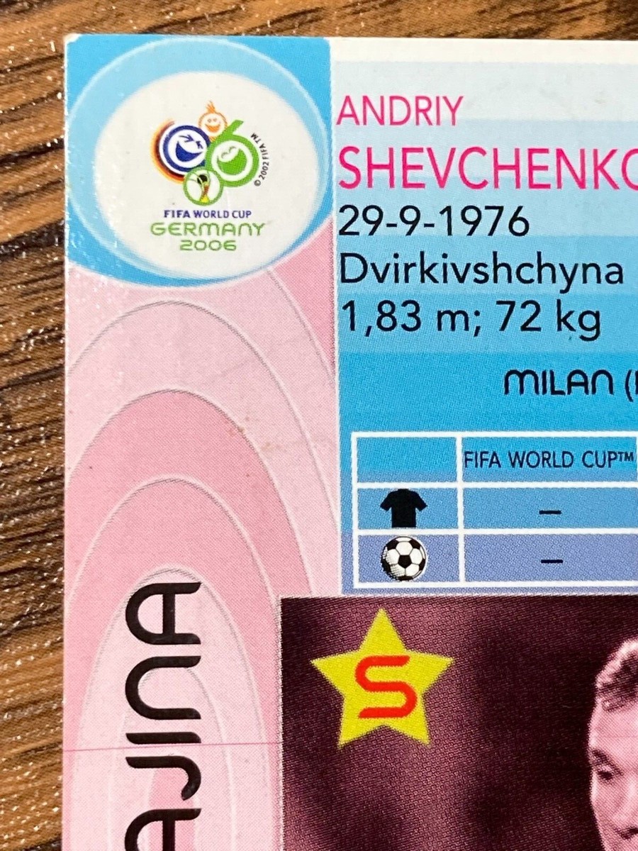 Panini World Cup Germany 2006 Card #186 Andriy Shevchenko Ukraine
