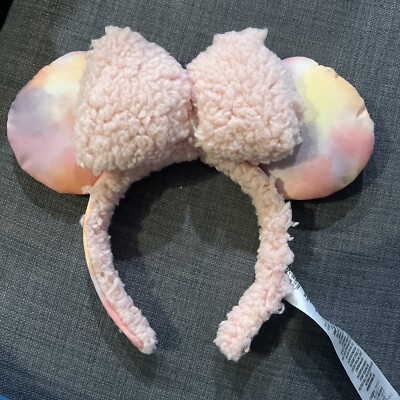 Disney Fuzzy Sherpa Pink Tie-Dye Plush Minnie Mouse Ear  display picture 3