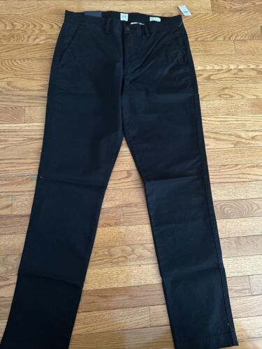 Nwts Mens Gap Essential Khaki Black Pants Slim Fit 31x32