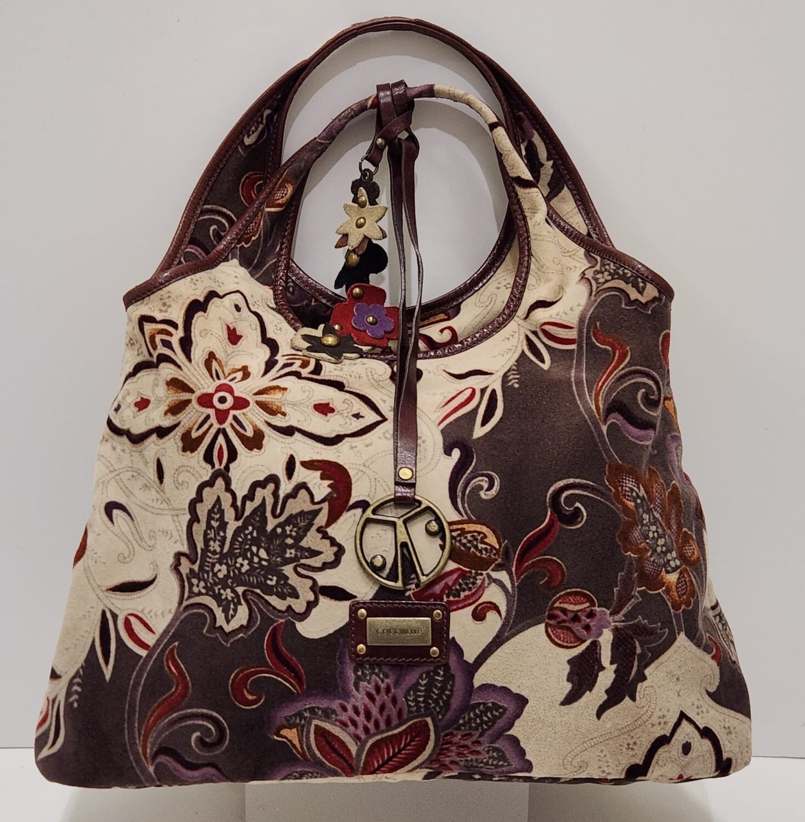 Vintage Coccinelle Velvet Floral Paisley Multicolor Womens