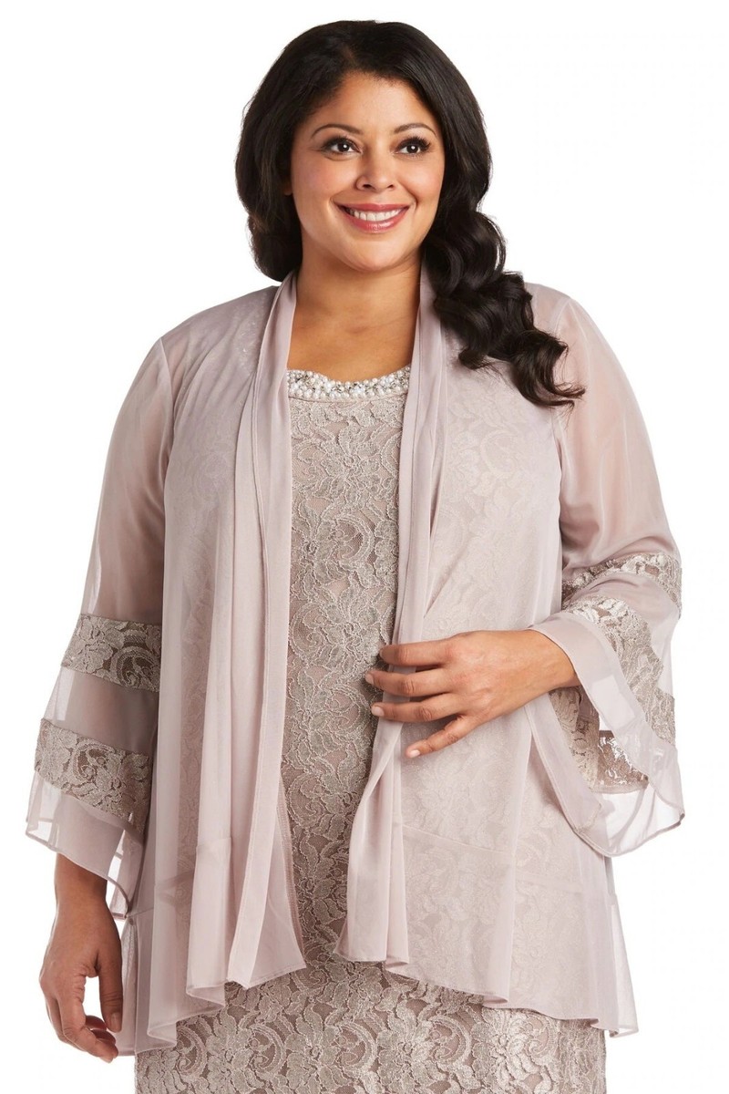 RM Richards Women's Bell Sleeve Chiffon Jacket Dress