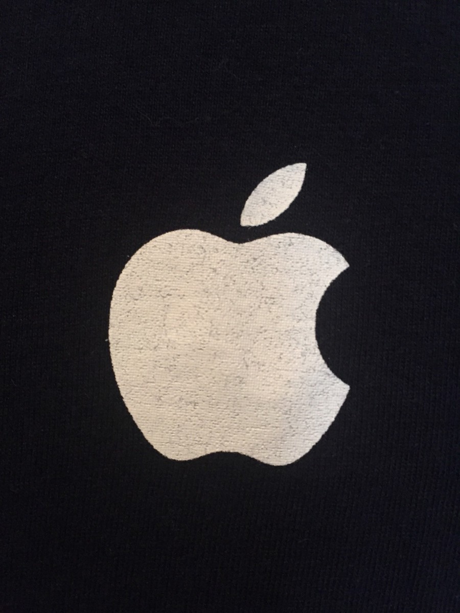 Apple T Shirt Mens XL Extra Large Navy Blue White Apple Logo