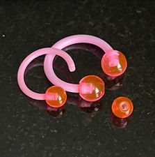 PAIR Flexible Circular Barbells Horseshoe Septum Eyebrow Nipple Tragus Ring
