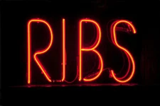 Ribs Neon Sign Illuminated Photo Art Print Poster 18x12