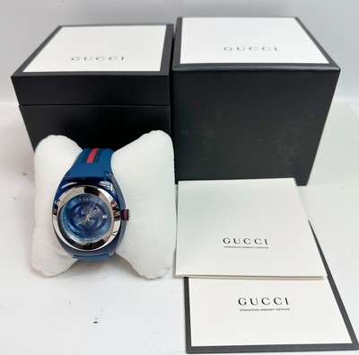 AUTH Gucci Sync Wrist Watch Sports Blue Color Swiss Men Japan