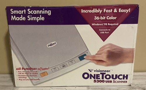 Visioneer OneTouch 5300 USB Smart Scanner Vintage Windows 98 - New In Box - 第 1/7 張圖片