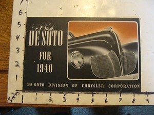 vintage brochure: DESOTO for 1940 ----ORIGINAL BROCHURE