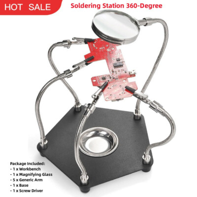 TE-806 Soldering Station 360° Welding Tool with Arms Clip Magnifying Glass #WD10
