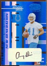 Anthony Davis Rookie 2005 Leaf Certified Materials Mirror Blue Signatures #194 