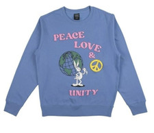 Bugs Bunny Sweatshirt XL 46/48 Puff Paint Looney Tunes Peace Love Unit Crewneck