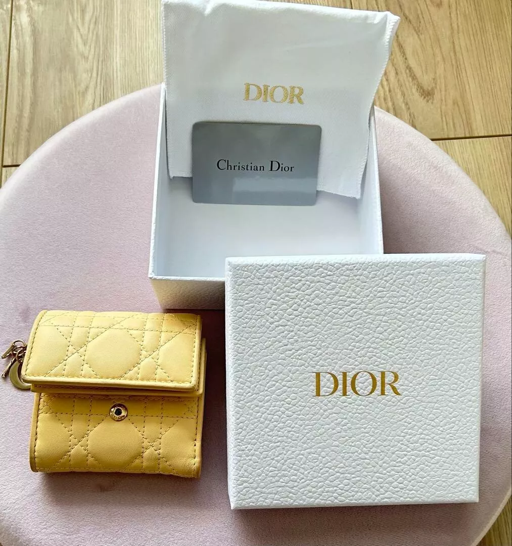 Christian Dior Cannage Portefeuille Triple Cuir Portefeuille Compact OCCASION Auth Japon